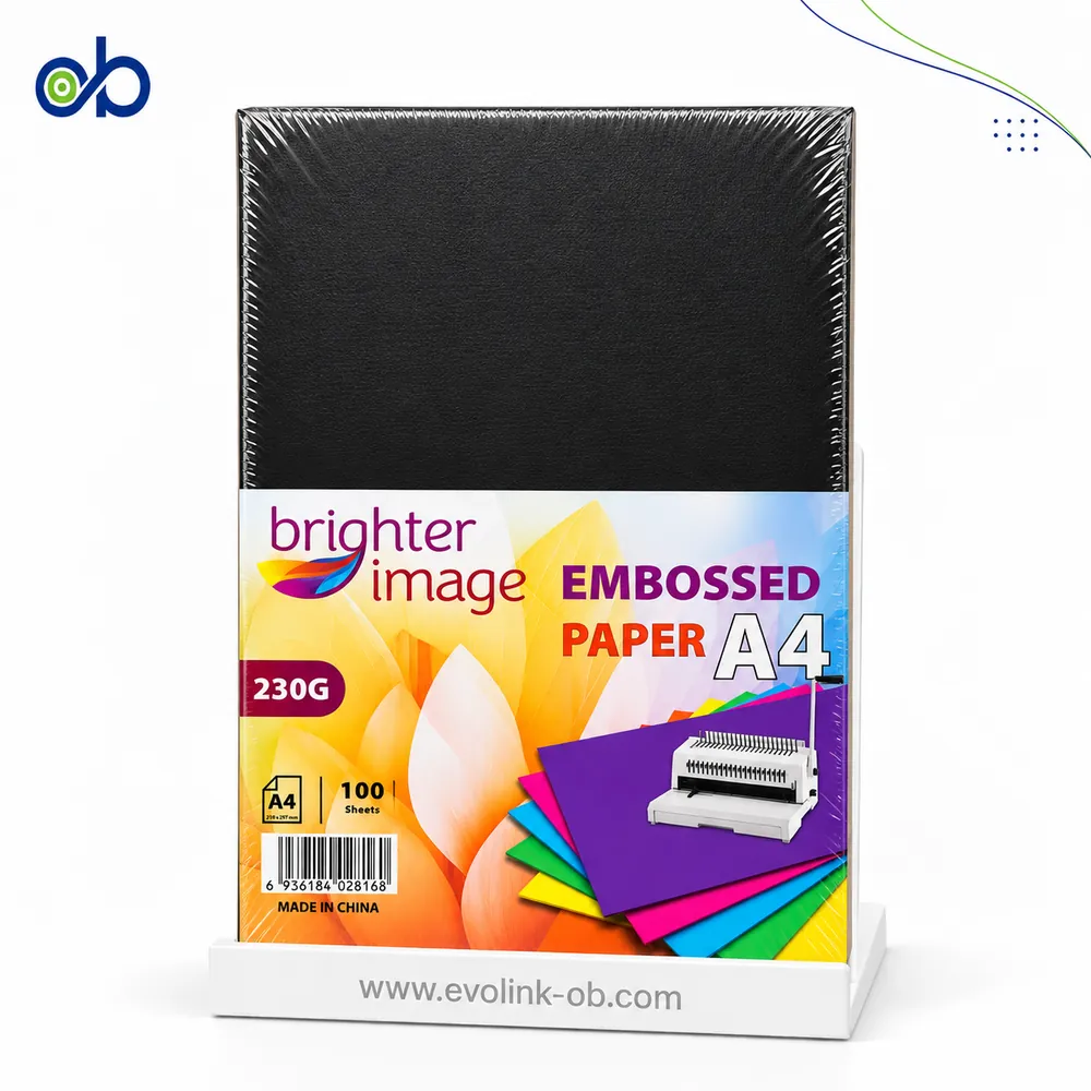 ⁦Brighter Image Black Binding Card Covers A4 230 gsm - 100 Sheets⁩