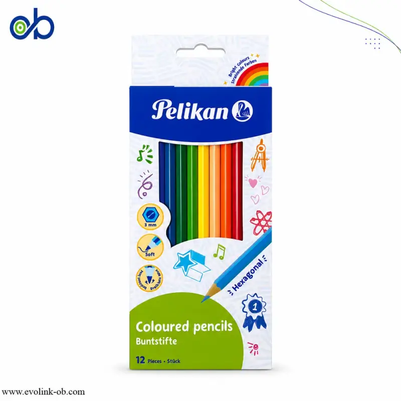 Pelikan Long Wooden Colored Pencils 12 Colors