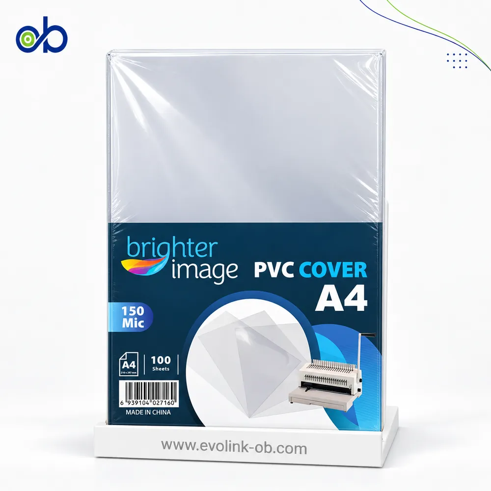 ⁦Brighter Image PVC Clear Binding Covers A4 150 Micron - 100 Sheets⁩