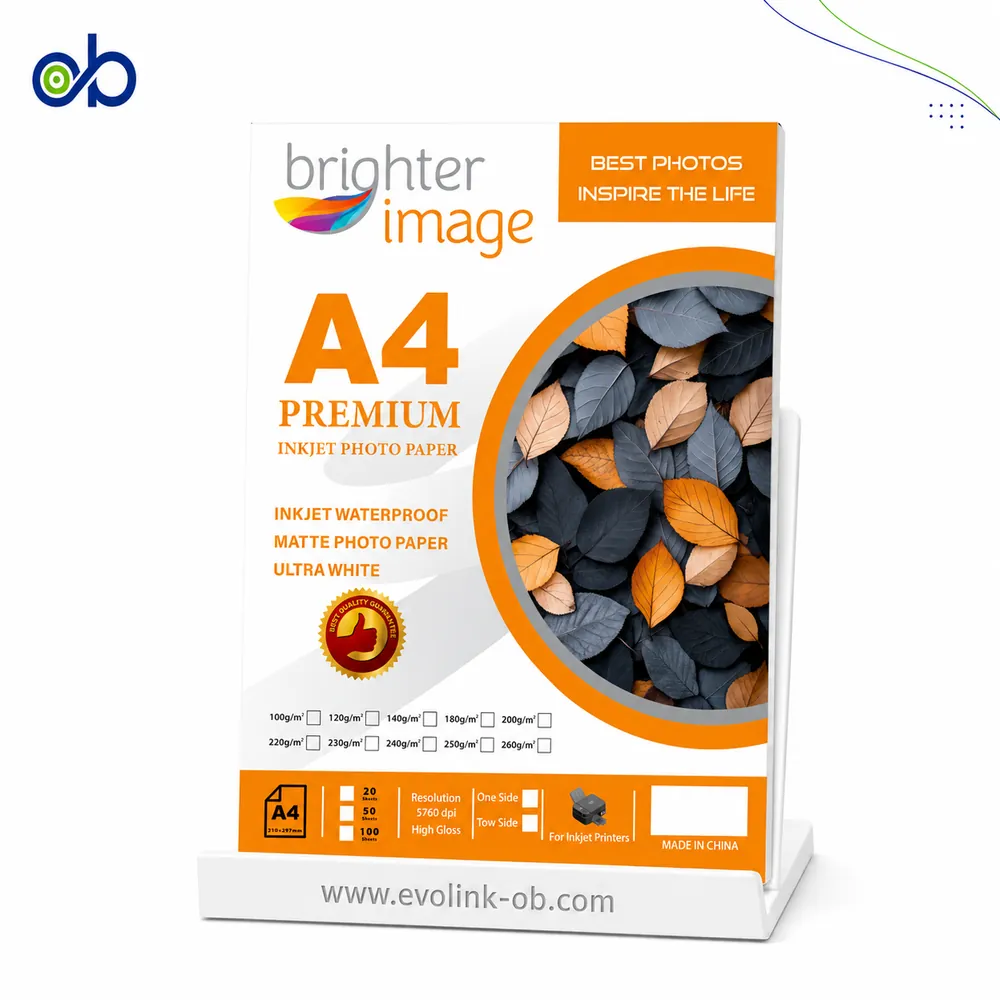 ⁨ورق صور مت ⁦Brighter Image⁩ مقاس ⁦A4⁩ وجهين⁩‏ - ‏⁨250 غرام⁩