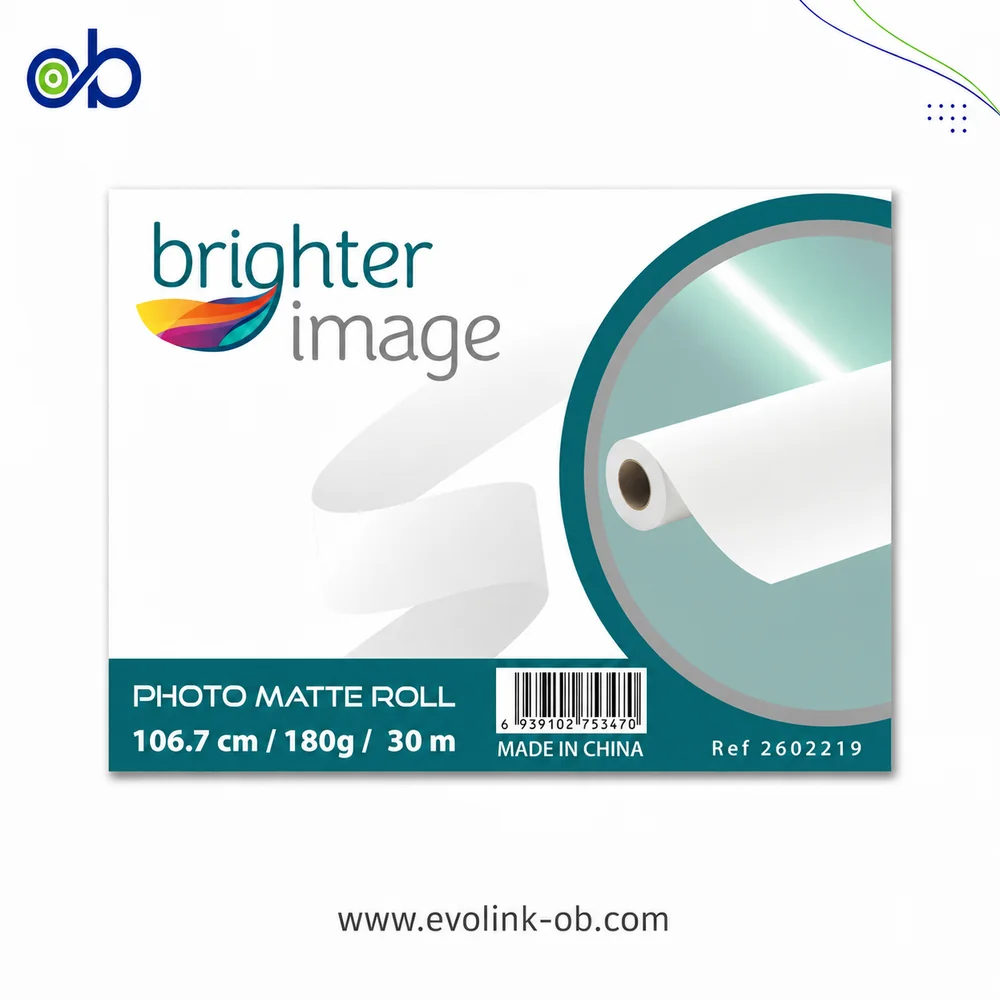 ⁨رول ورق صور مت ⁦Brighter Image⁩⁩‏ - ‏⁦106.7cm x 30m - 180g⁩