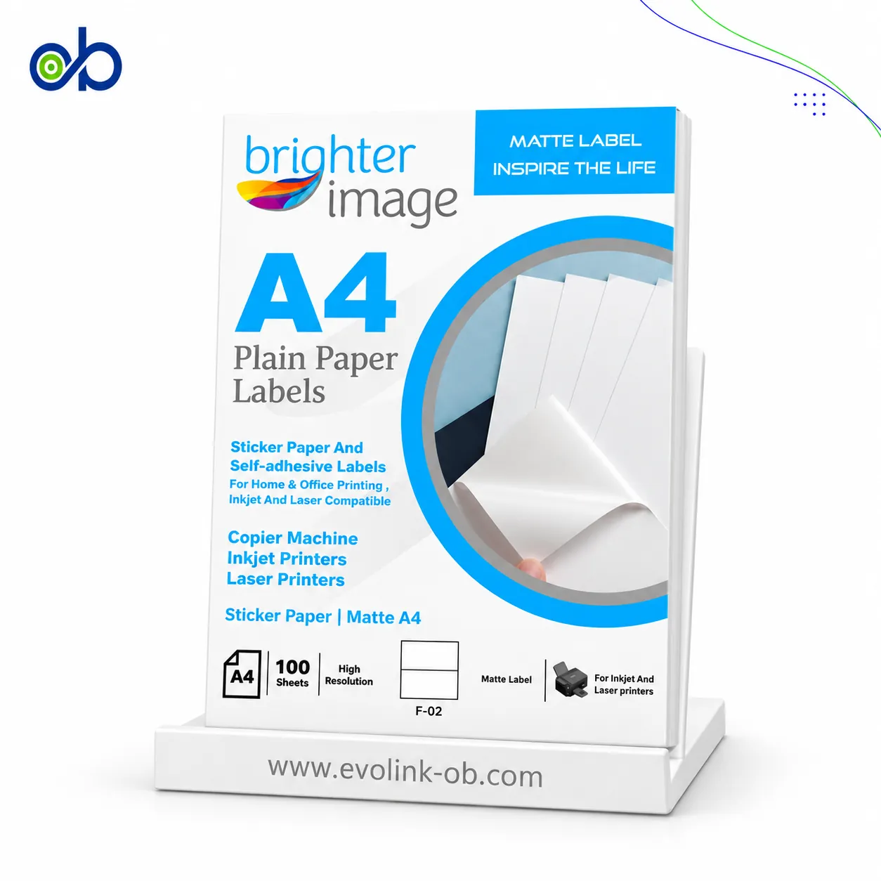 ⁨ورق لاصق مقطع ⁦Brighter Image A4⁩⁩‏ - ‏⁦2pcs (F-02)⁩