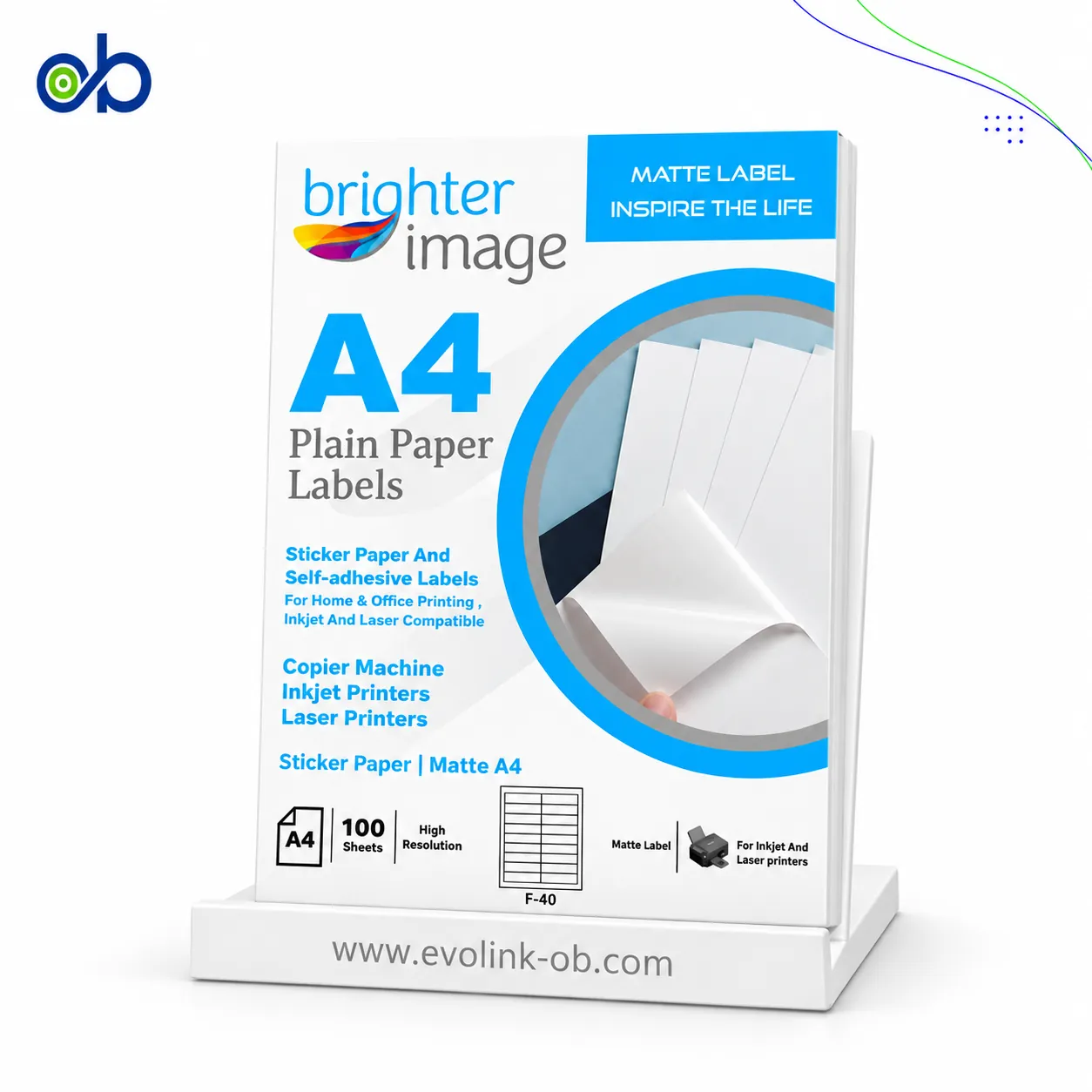 ⁨ورق لاصق مقطع ⁦Brighter Image A4⁩⁩‏ - ‏⁦33pcs (F-40)⁩