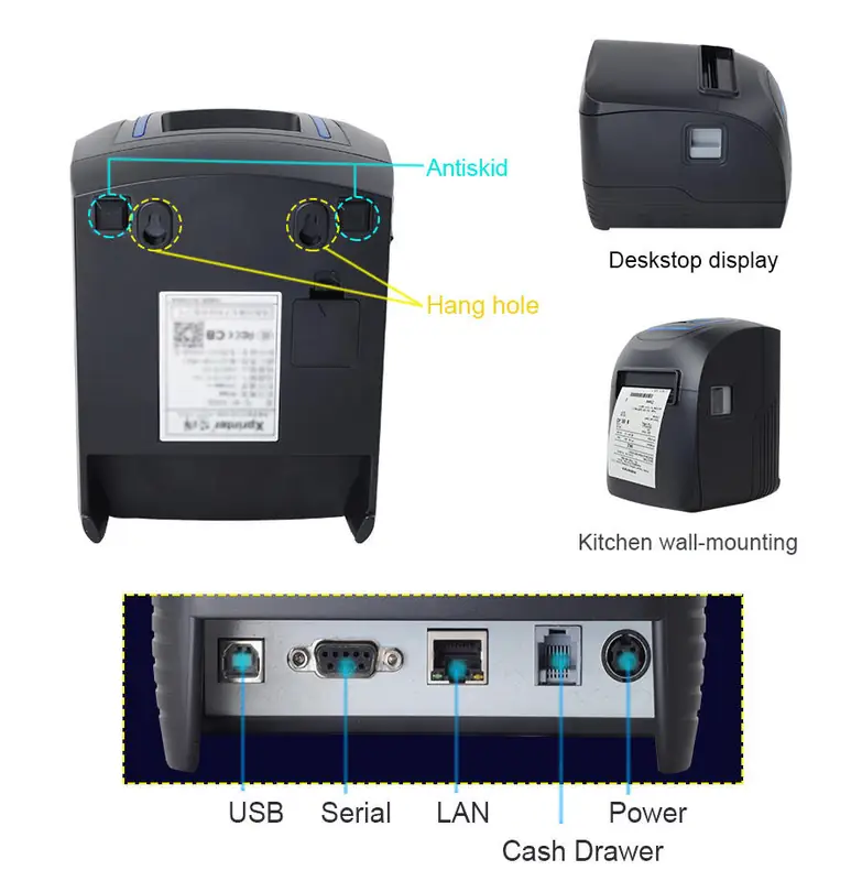 تفاصيل طابعة فواتير حرارية Xprinter XP-A260M – الصورة 5