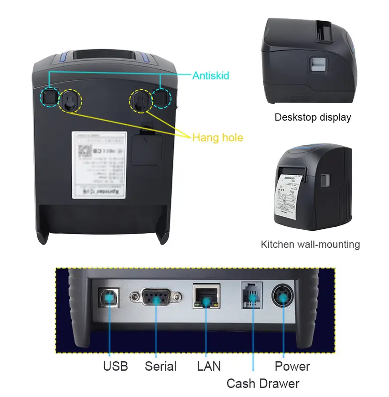 تفاصيل طابعة فواتير حرارية Xprinter XP-A300M – الصورة 4